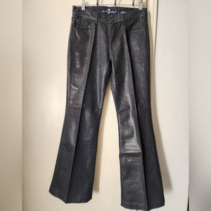 7 For All Mankind Ginger Coated Dark Blue Flare Size 29